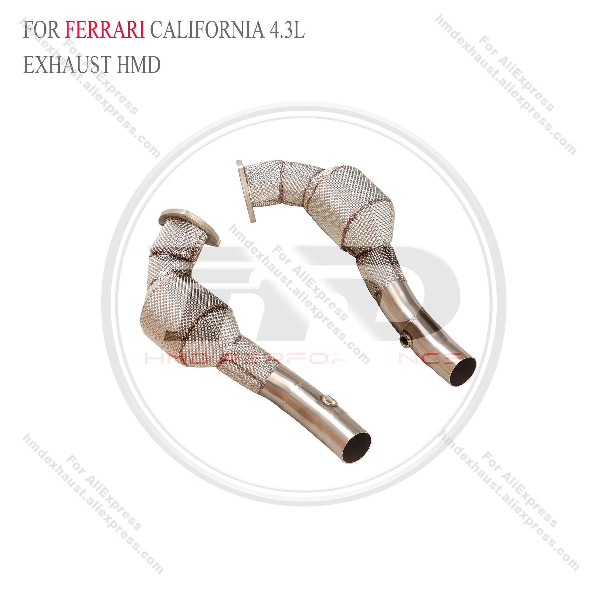 HMD Exhaust System High Flow Performance Downpipe for Ferrari California 4.3L  With Heat Shield