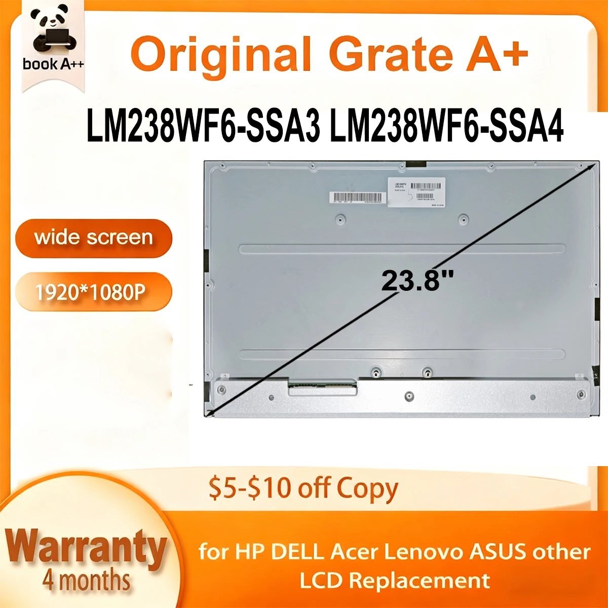 

23,8 "Оригинальный Новый 1920*1080P 92-контактный ЖК-дисплей LM238WF6 SSA3 LM238WF6-SSA3 LM238WF6 SSA4 LM238WF6-SSA4