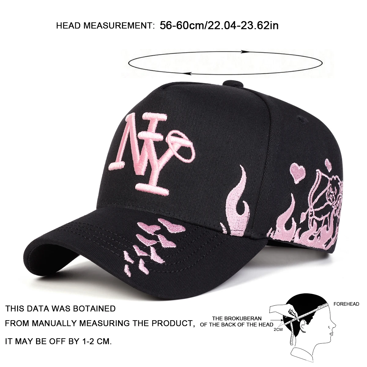 Unisex Baseballkappen mit Buchstabenstickerei, Frühling und Herbst, für den Außenbereich, verstellbare Freizeithüte, Sonnenschutzhut, Sportkappe – Detail 5