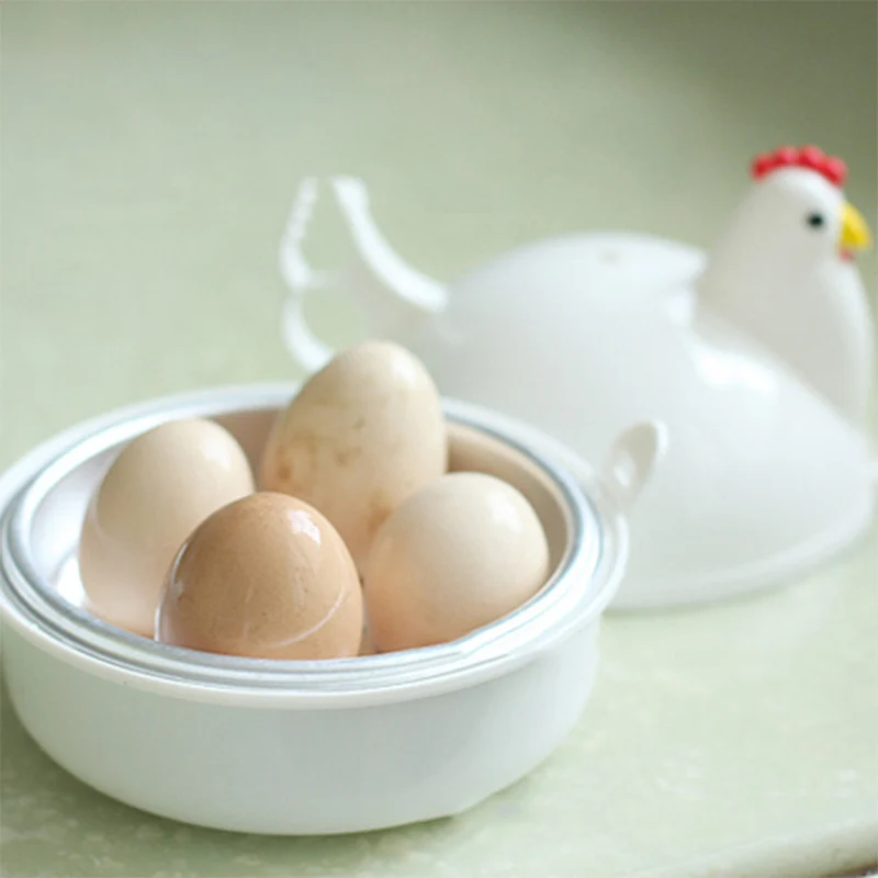 New Chicken Shaped Egg Boiler Steamer 4 Eggs Microwave Egg Cooker Cooking Tool Kitchen Accessories