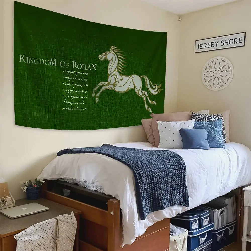 أعلام ولافتات علم مملكة روهان بأربعة فتحات من البوليستر لديكور الغرفة الخارجية الجمالية #5