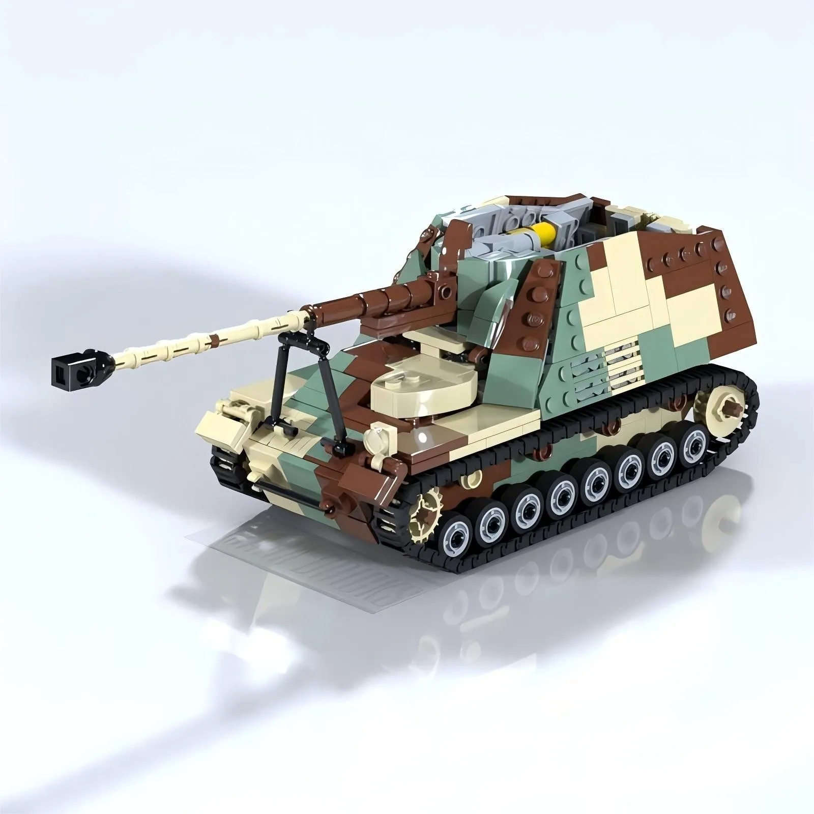 

MOC немецкий военный артиллерийский бронеавтомобиль, строительные блоки, наборы WW2, модель танка носорога, детская головоломка, сборные игрушки, подарок на день рождения