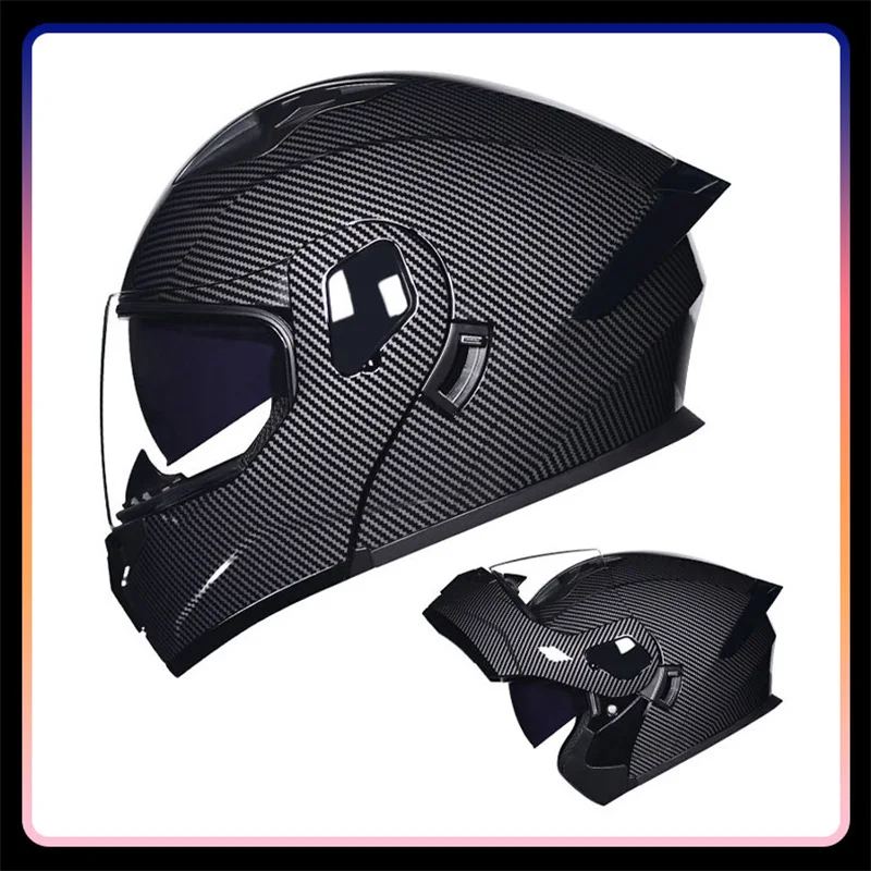 

DOT Approved Flip Up Motocross Helmets for Motorcycle Men Women Adult Modular Riding Helm Four Seasons Dual Visor Full Face Helm