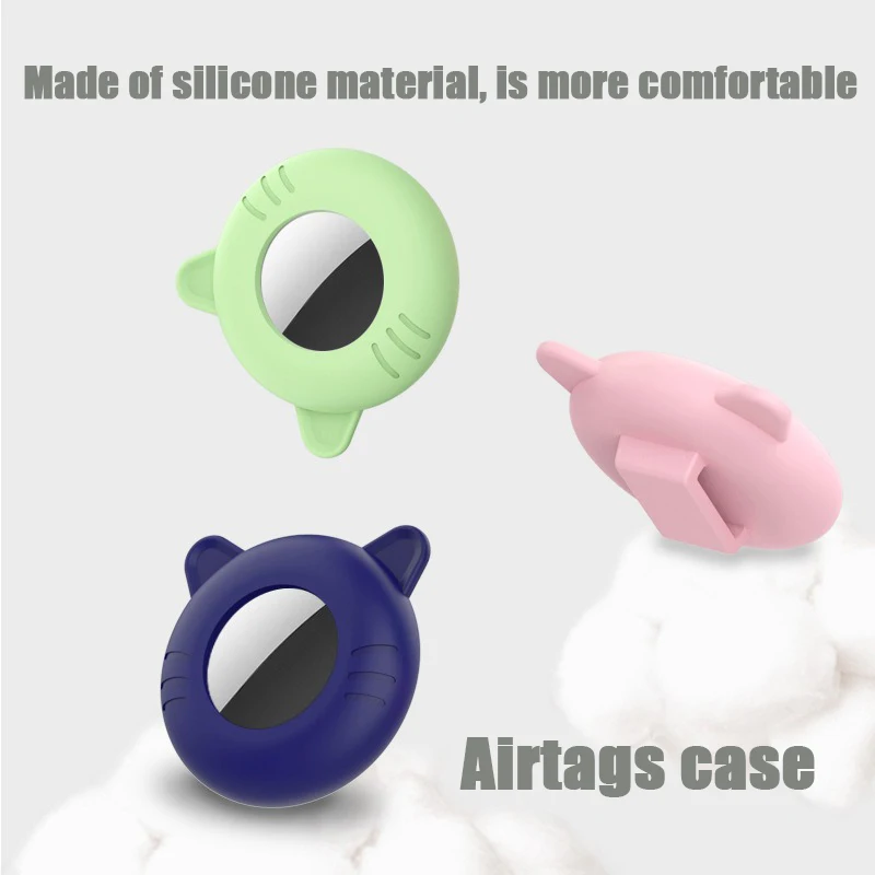 For Airtag Case Cat Collar Holder Stretchy Silicone Holder For Airtag Puppy Dog Anti-Lost Protective Pet Case Pet Protective view 4