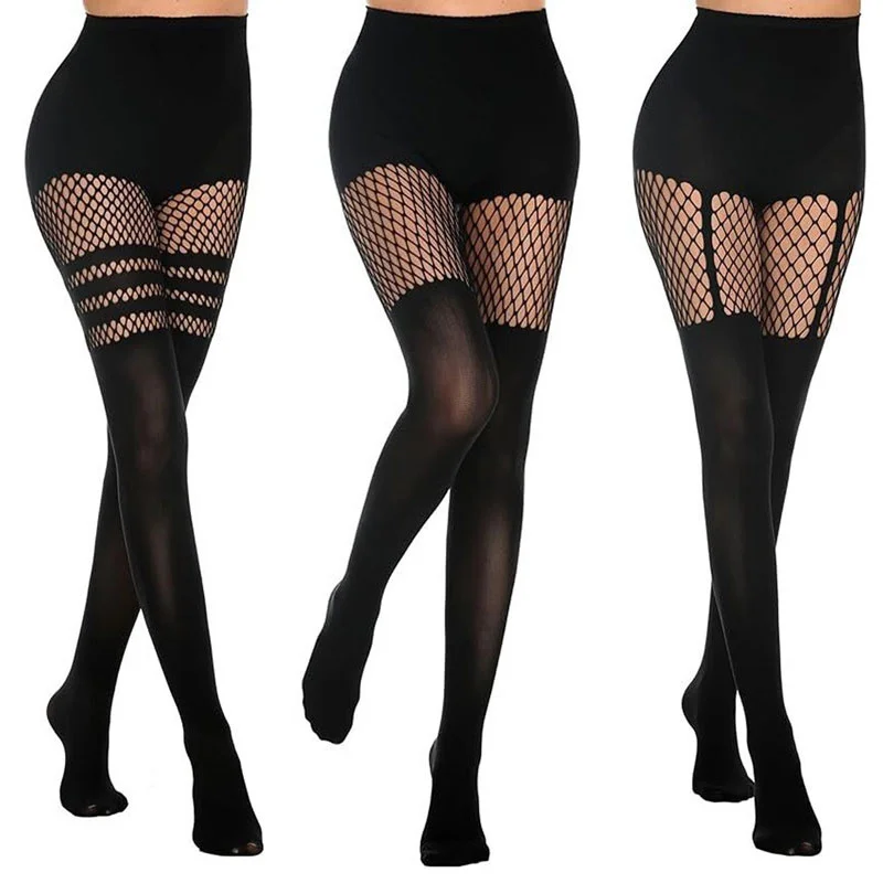 Sexy Pantyhose Women Fishnet Wine Red Ins Hot Girls Tights High Elastic Hipster Leggings