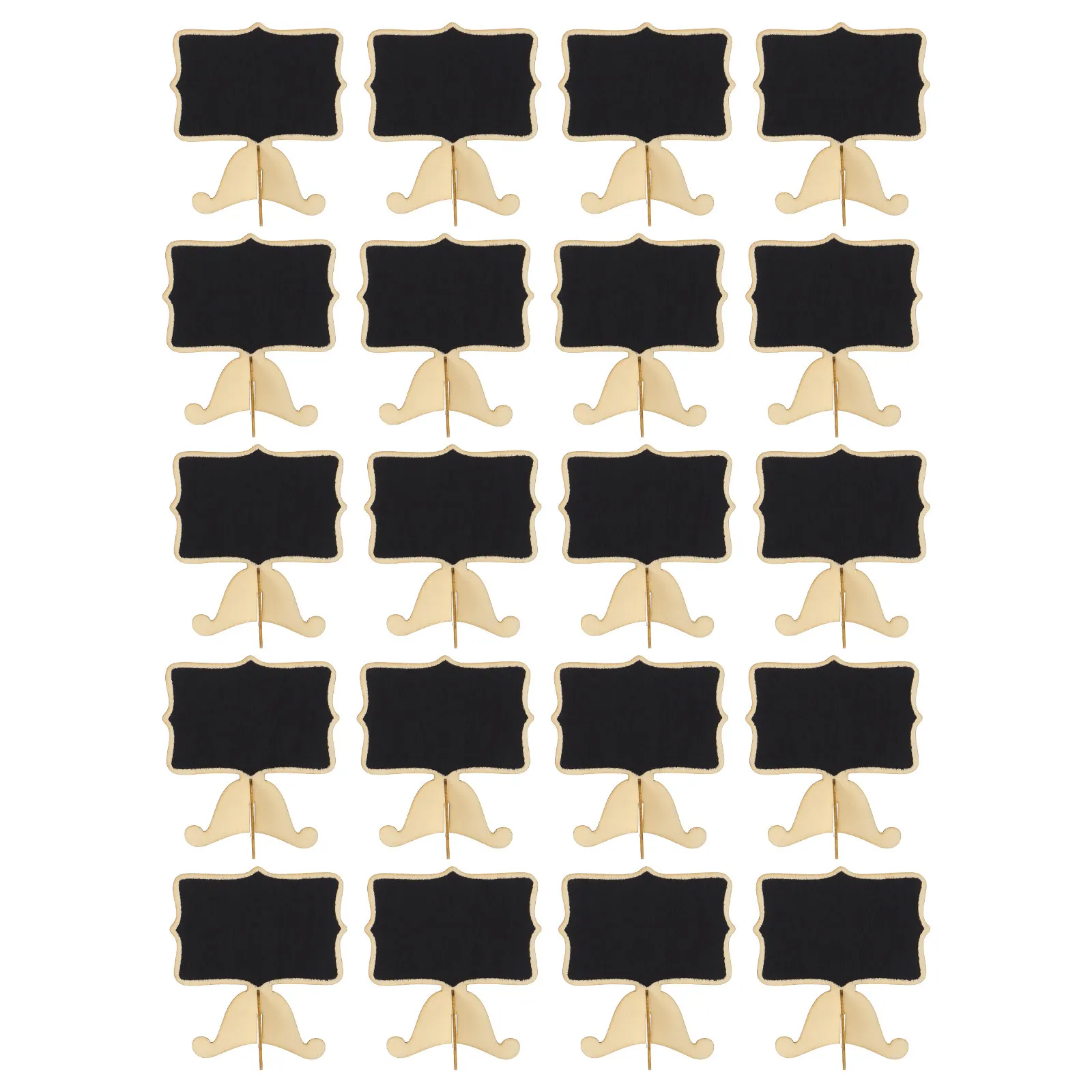 20Pcs Message Blackboard Small Single-Sided Solid Base Reusable Mini Chalkboards for Wedding Birthday Party Home Garden Office