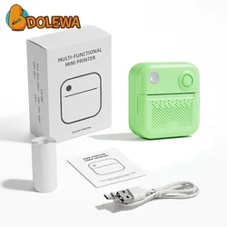 Dolewa Green D3 Mini Portable Printer Label Maker Printer 57mm Thermal Paper Stickers Printer for School Text Photo Printing