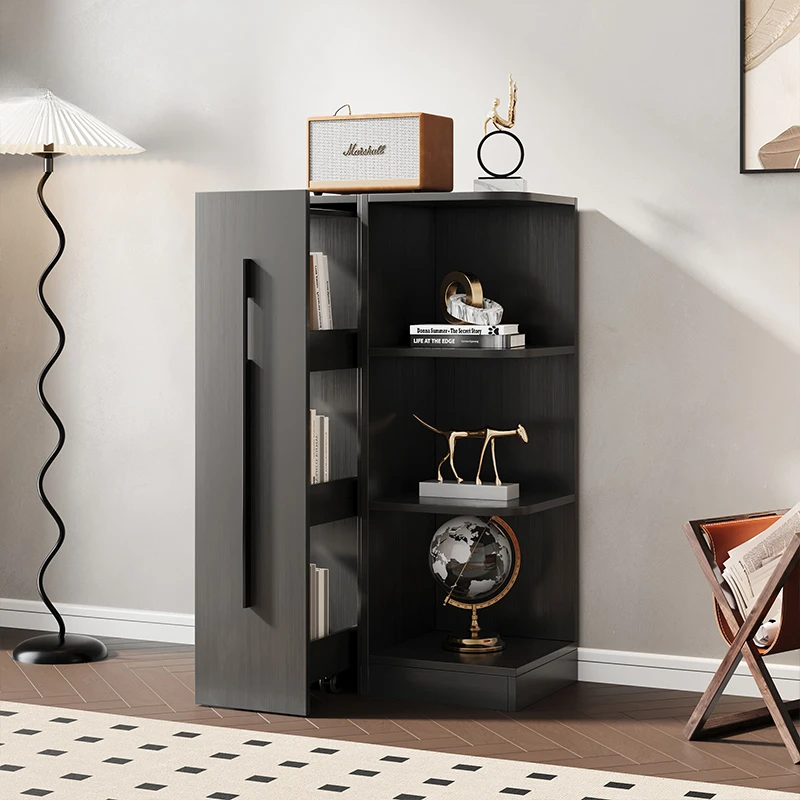 

Dark Minimalist Bookcase Bedroom Decor Doors Industrial Desktop Working Bookshelf Artist Closet Estante Para Livros Furniture