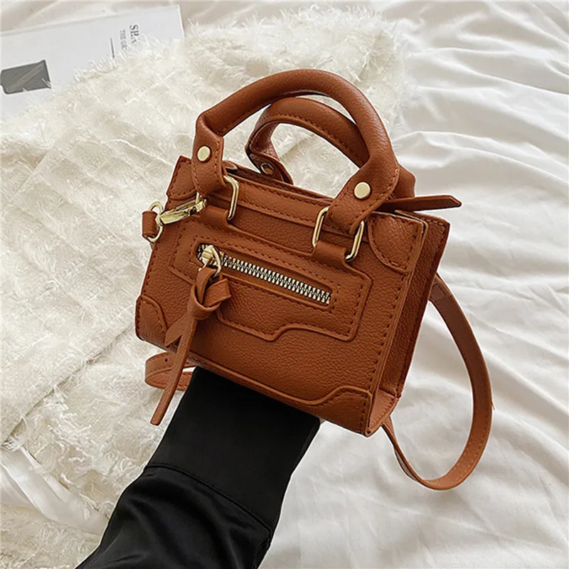 Texture Square Mini Shoulder Bag Women Zipper Crossbody Bag Fashion Messenger Bag Designer Handbag Advanced Underarm Bags Purse