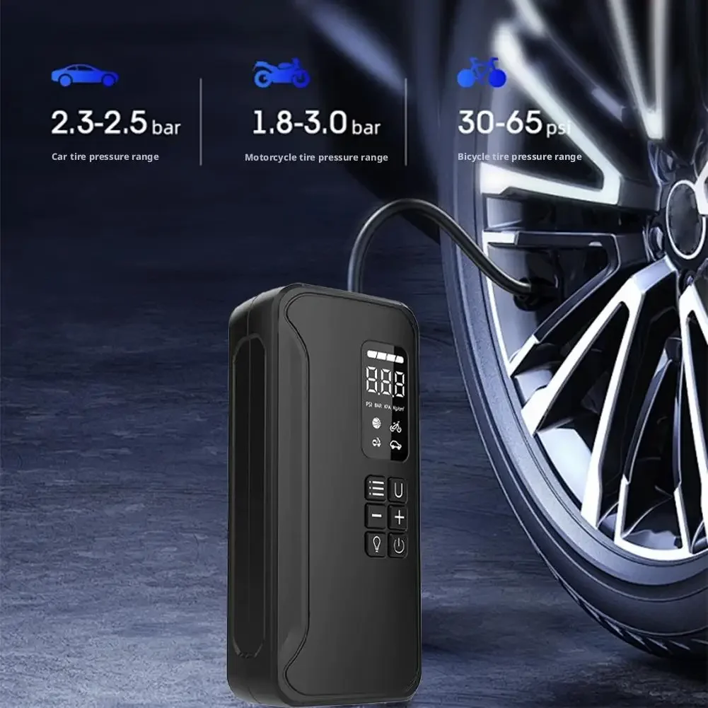 

Портативный автомобильный автоматический воздушный насос, цифровой насос для накачивания шин для мотоцикла, велосипеда - портативный дисплей для остановки зарядки