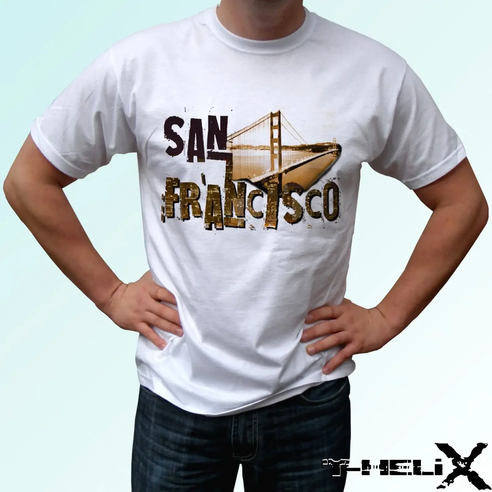 San Francisco weißes T Shirt Oberteil USA Country Design Herren Damen Kids amp Baby vintage Washed streetwear designer clothes