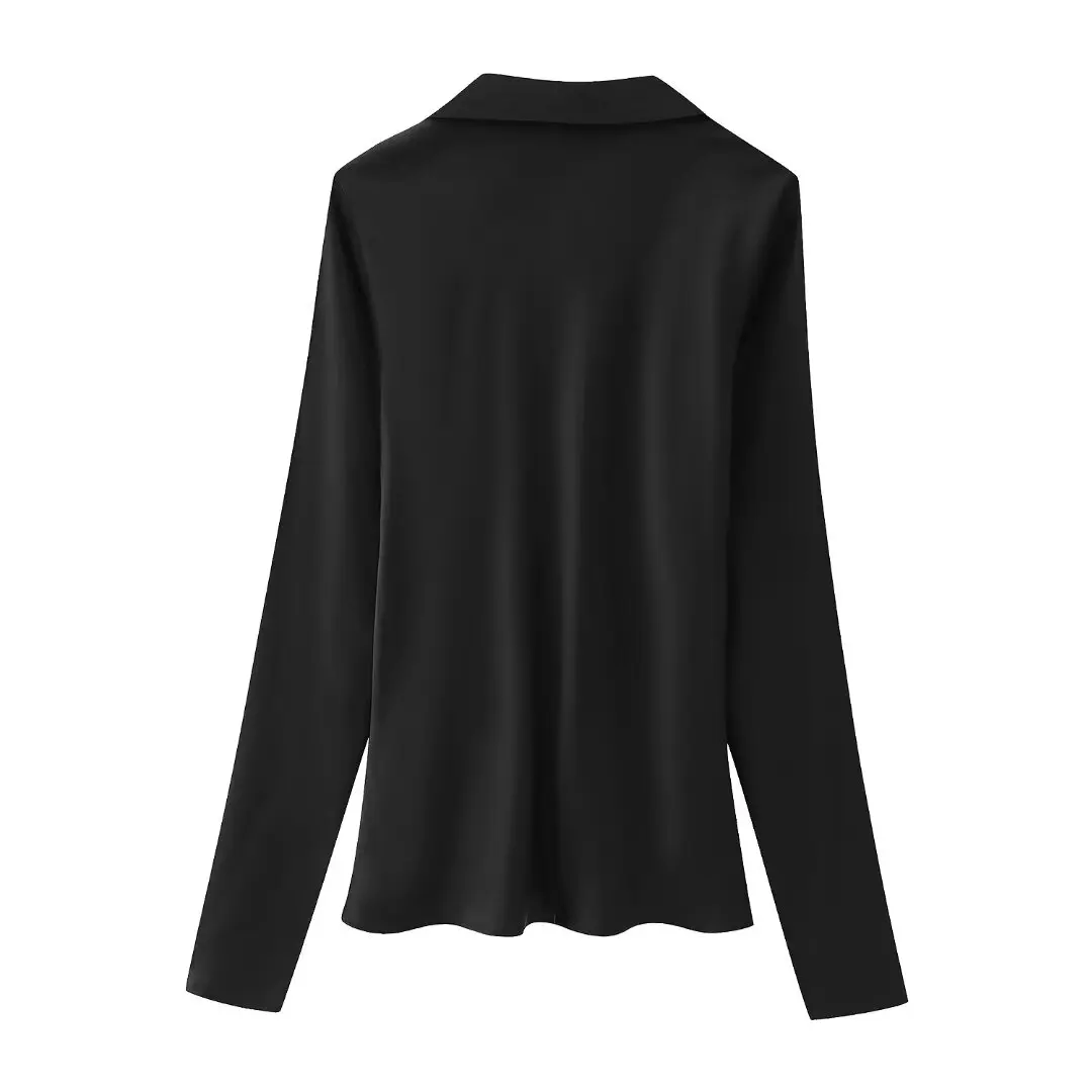 

JNLEAOG Women's Casual Silk Satin Feel irt with Knot Street Sle Loose Fit Long Sve Polyester Fiber Resistant...
