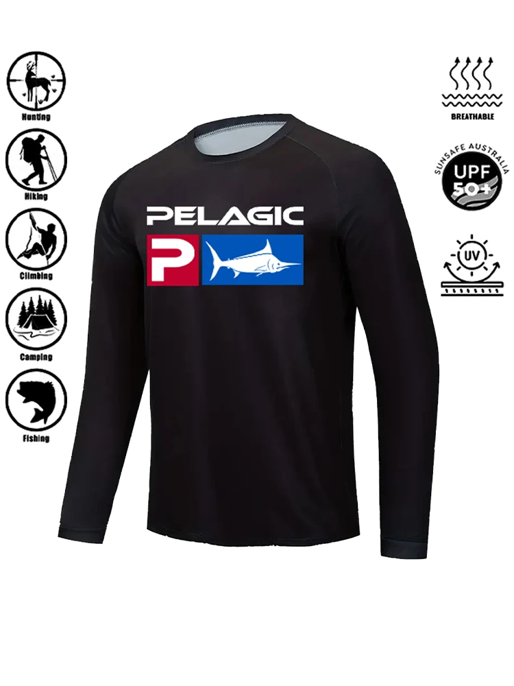 

PELAGIC Fishing Shirt Summer outdoor cycling camping Mountain Climbing Sun protection breathable casual long sleeve men's hoodie