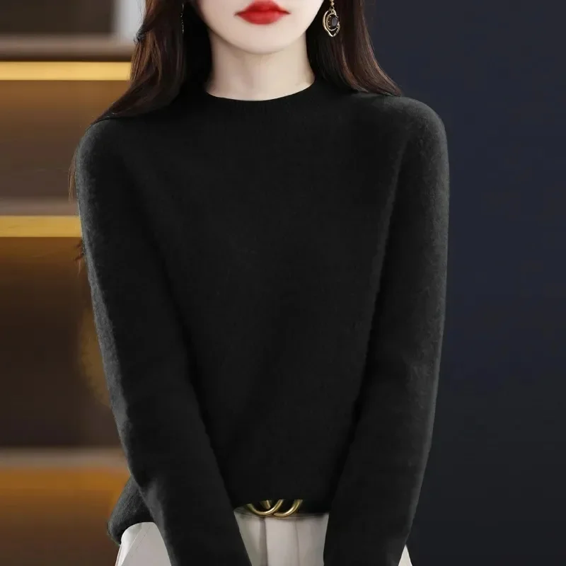 Suéter de cuello alto para mujer, Jersey de punto de manga larga, suave y cálido, elegante, a la moda, Otoño e Invierno