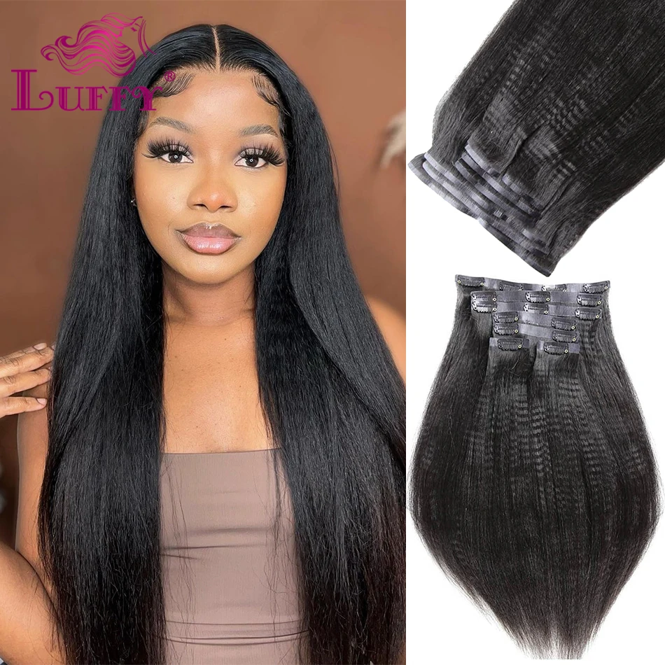 

Seamless PU Clip In Yaki Straight Human Hair Extensions Burmese Clip In Hair Extensions Light Yaki 100g-240g Wholesale For Women