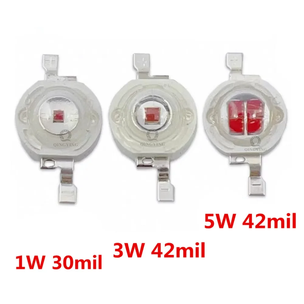 Alta qualità 1W 3W 5W 10W 20W 30W 50W 100W rosso intenso 620nm 625nm 660nm 665nm 670nm 675nm coltiva LED Chip COB diodi SMD perline luminose