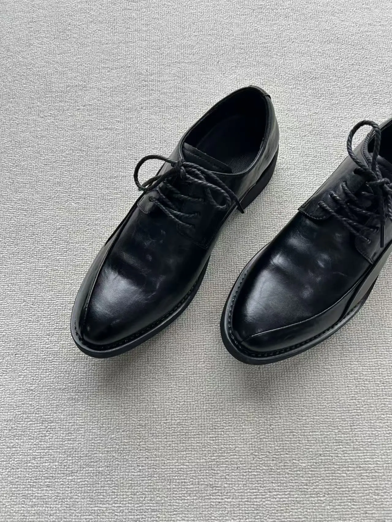 

British Style Shoes Men's round Toe Lace-Up Casual Leather Shoes Business Formal Men's Shoes Heightening Carving Thick ...