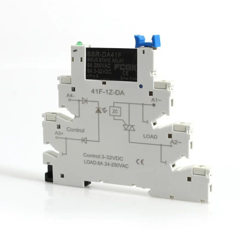 FCGK DC control AC 6A slim interface solid state relay module din ssr slim relay DC control DC 41F-1Z-C2 ssr relay din rail