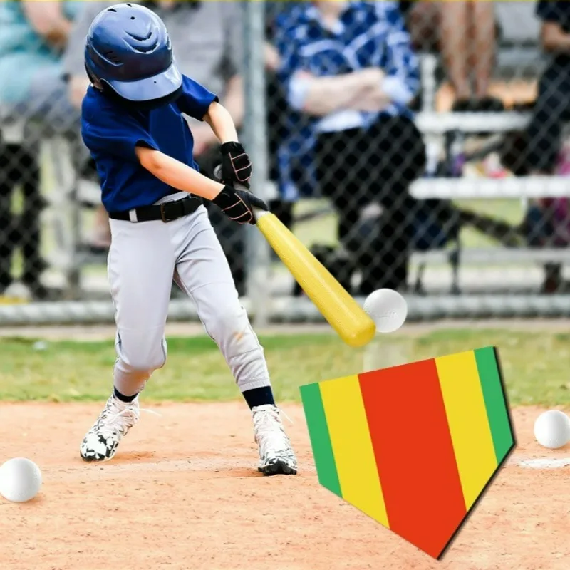 Baseball Training Plate Non-Slip Mat Colored Stripes Pitching Plate Weatherproof High Visibility Softball Fun Accessories For
