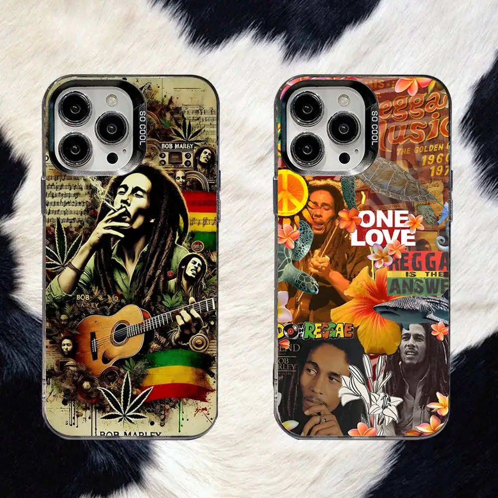 

Bob Marley Rasta Lion Phone Case For iPhone 16,15,14,13,12,11,8,7,Pro,Max,Plus,Mini,XS,SE Anti Fall Black Matte Hard