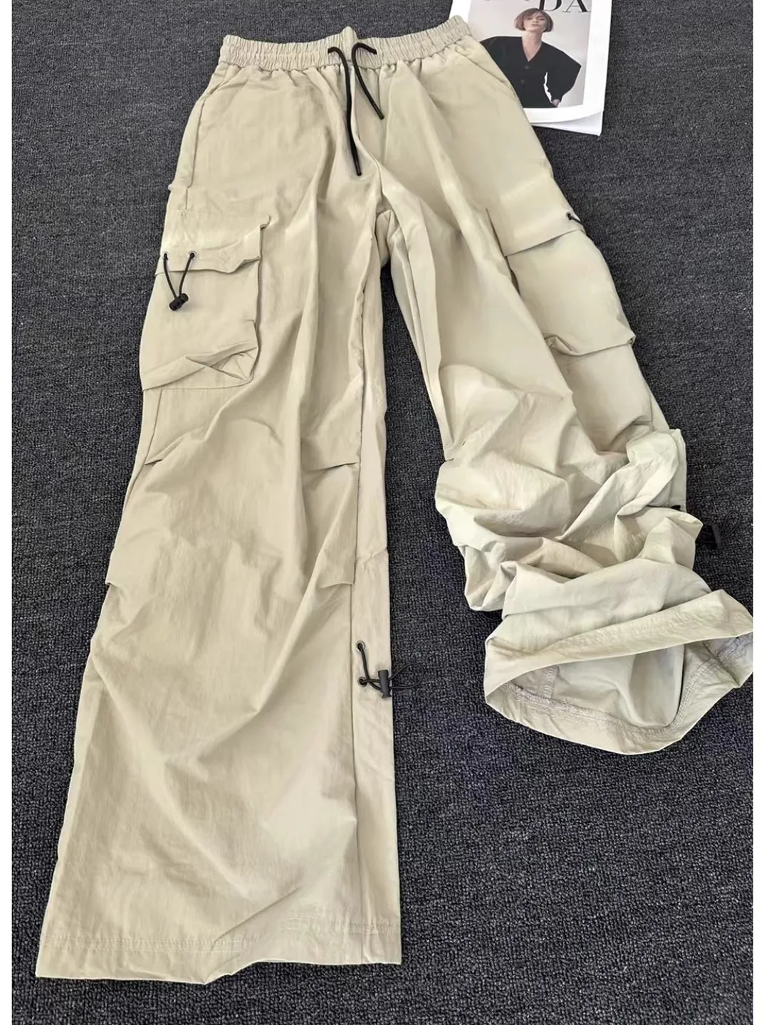 

Khaki Qui Dry Work Trousers Men's Summer Thin Loose Straight Leg Pants Outdoor Functional Sports Casual Long Trousers