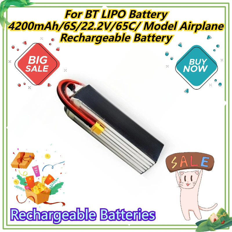 

Rechargeable Batteries For BT LIPO Battery 4200mAh/6S/22.2V/65C/ Model Airplane Rechargeable Battery