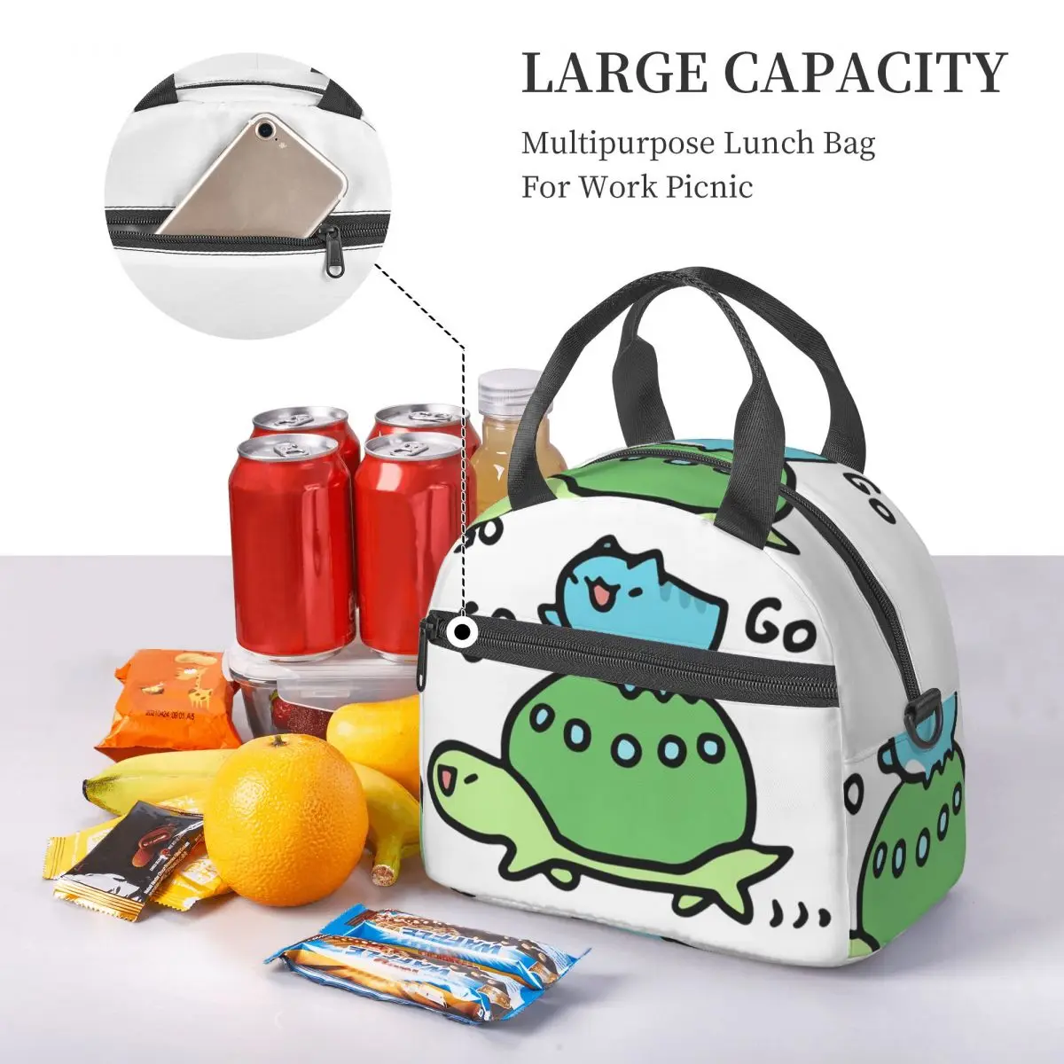 Comic Cat Bugcat Capoo Bug Cat Insulated Lunch Bag for Women Picnic Storage Food Boxes Container Cooler Thermal Lunch Box Tote