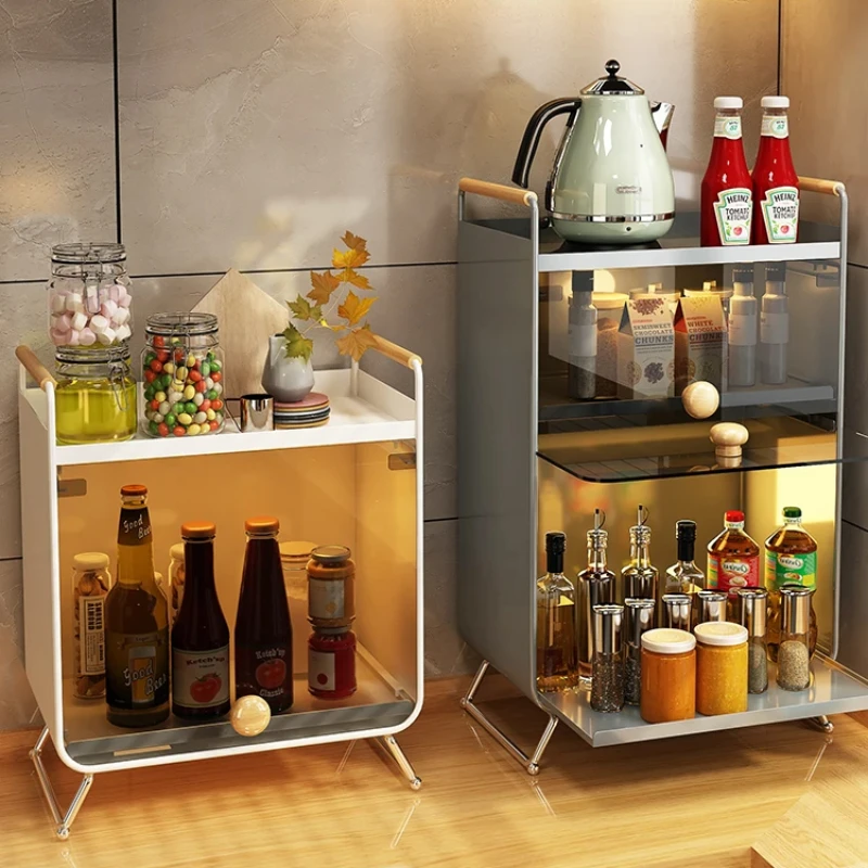 Kitchen with door seasoning storage rack, tabletop, dishes, plates, oil, salt, soy sauce, vinegar bottles, multifunctional