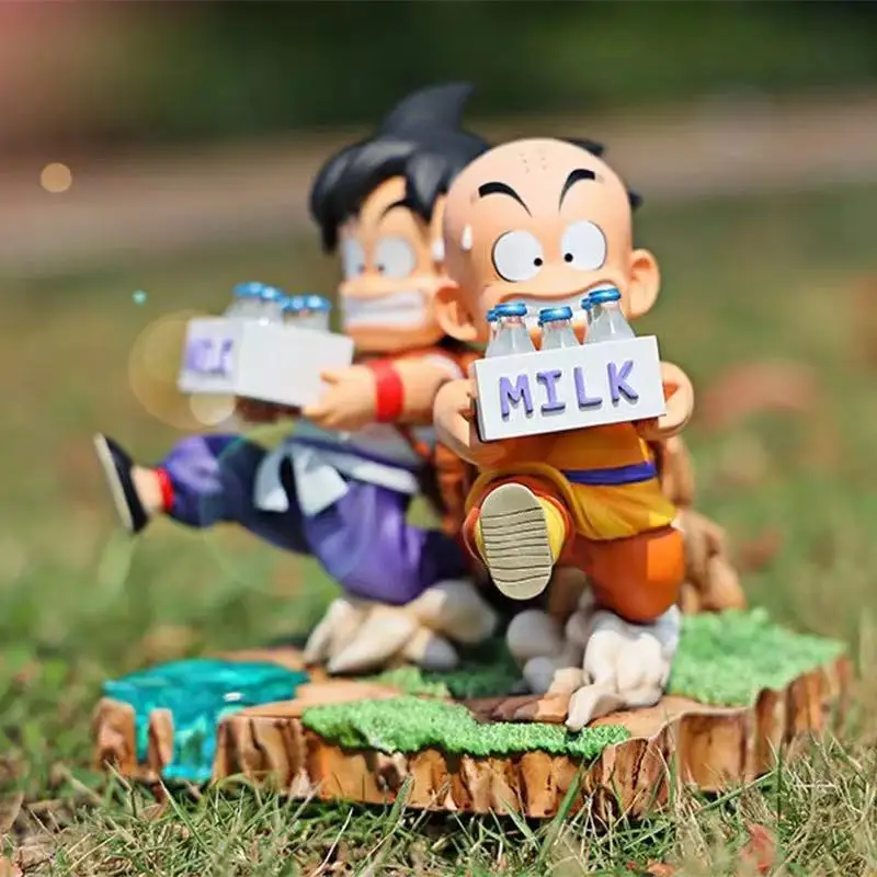 15cm Dragon Ball Figure infanzia Goku Kleene invia latte figura Anime Action Wukong Statue Collection Model Toys Kids