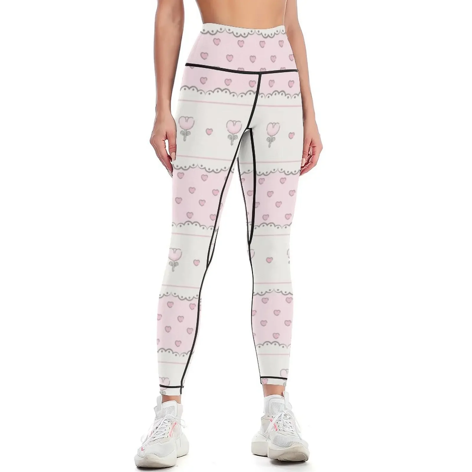 

Lace and hearts pattern Leggings push up legging gym wear legging push up Sportswear woman gym Womens Leggings