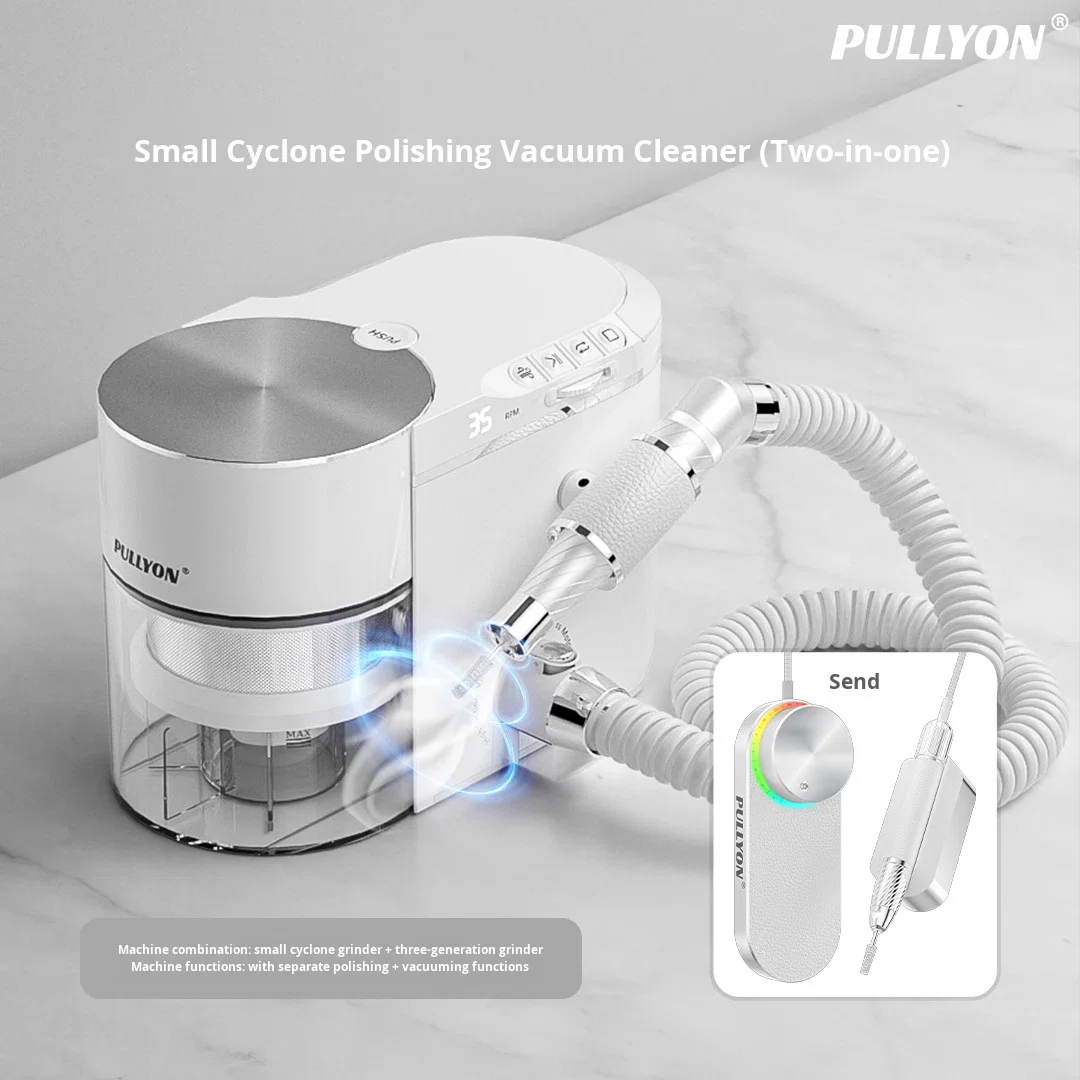 

Professional Portable Rechargeable 2-in-1 Nail Drill Brushless Motor Low Noise Vacuum Cleaner Dust Collector for Nail Salons