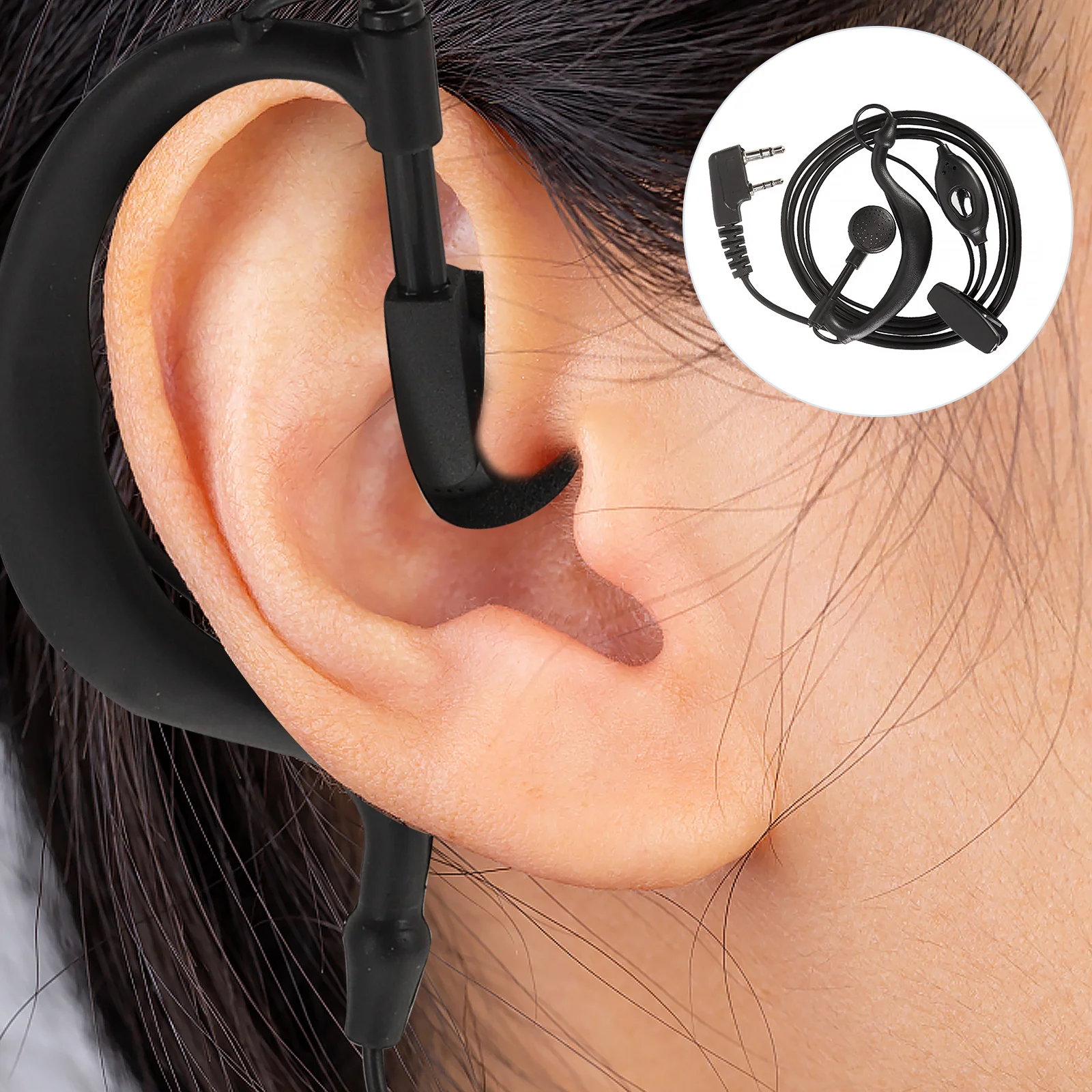 2 stuks oorhaak hoofdtelefoon walkietalkies duurzaam bedraad intercom headset beveiliging hotel restaurant praktisch gebruik langdurig veilig