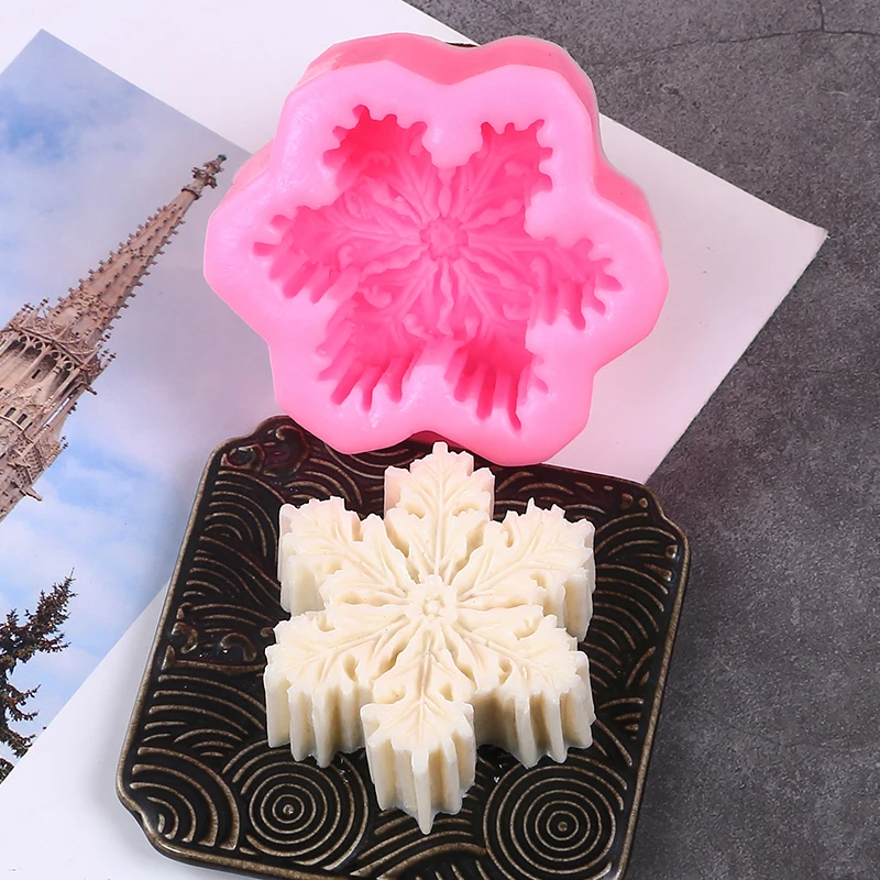 Snowflake Silicone Resin Mold Christmas Snowflake Fondant Chocolate Candy Cupcake Baking Cake Decorating Tools Xmas Decor