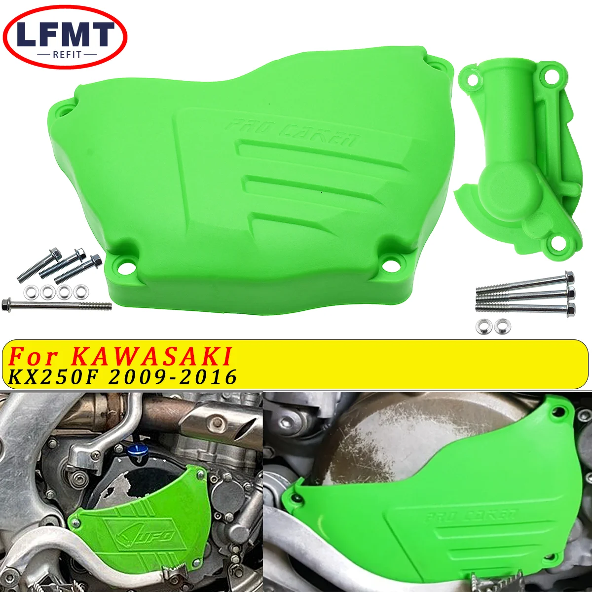 

Motorcycle Clutch Guard Water Pump Protector Cover For Kawasaki KX250F KX 250F 2004 2005 2006 2007 2008-2017 Universal Parts