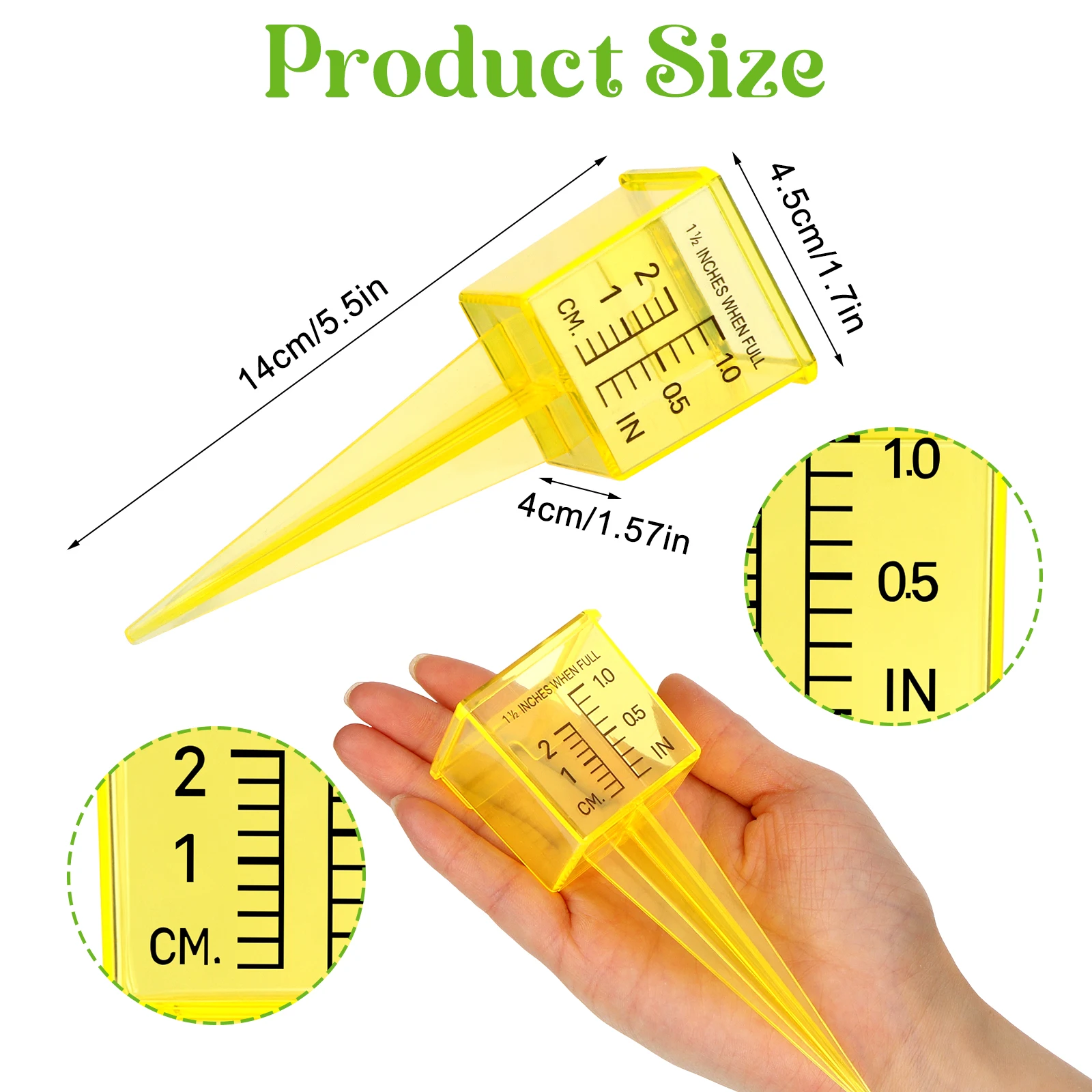 12Pcs Rain Gauge 1.5