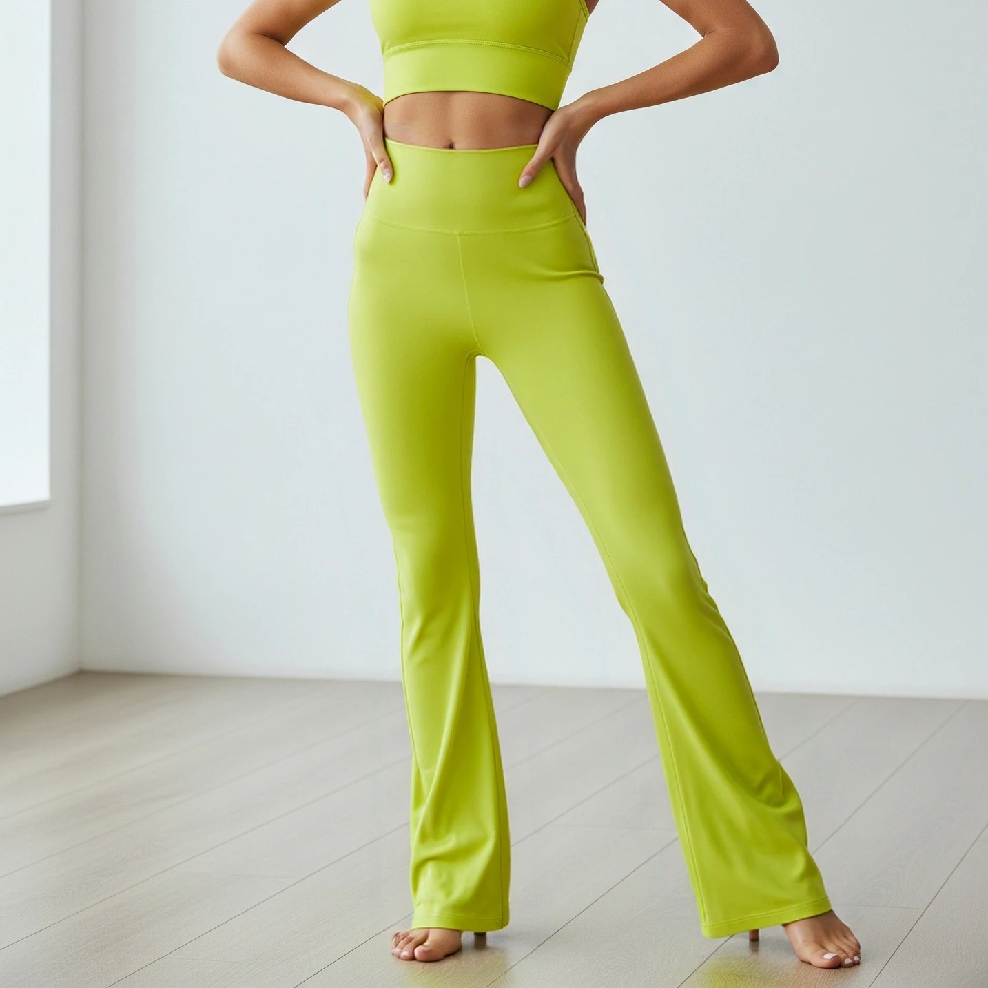 (Spot) U High Waist Flared Pants Women's High Elastic Casual Skinny Grinding Naked Sports Fitness Quick-Drying Yoga Pants