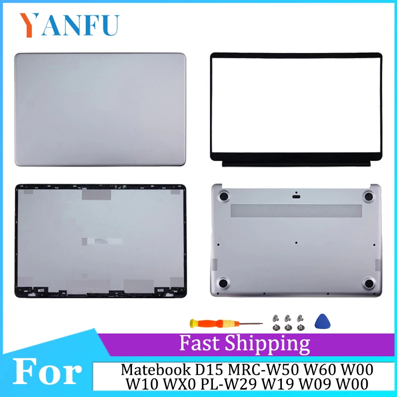 New For Matebook D15 MRC-W50 W60 W00 W10 WX0 PL-W29 W19 W09 W00 Laptop LCD Back Cover Front Bezel Palmrest Bottom Case Hinge