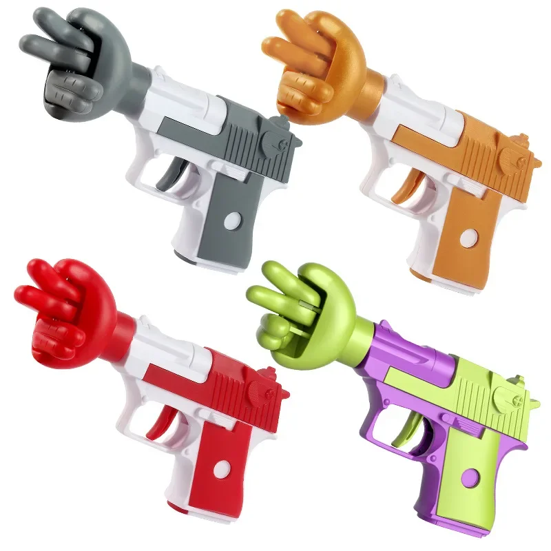 Pistola de tela de piedra de tijera para aliviar el estrés, juguetes de pistola de puño de adivinación, interacción entre padres e hijos, accesorios de juego de fiesta para niños, nuevo patrón