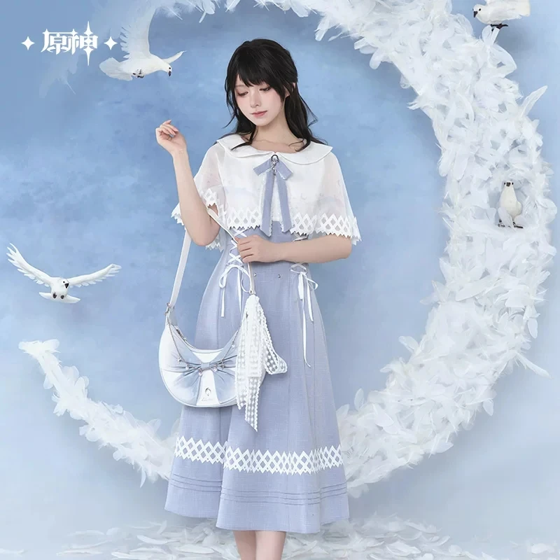 [Genuine] Columbina PU Shoulder Bag Genshin Impact Moon Maiden Cosplay Backpack Damselette Lolita Handbag Pendant Xmas Gifts