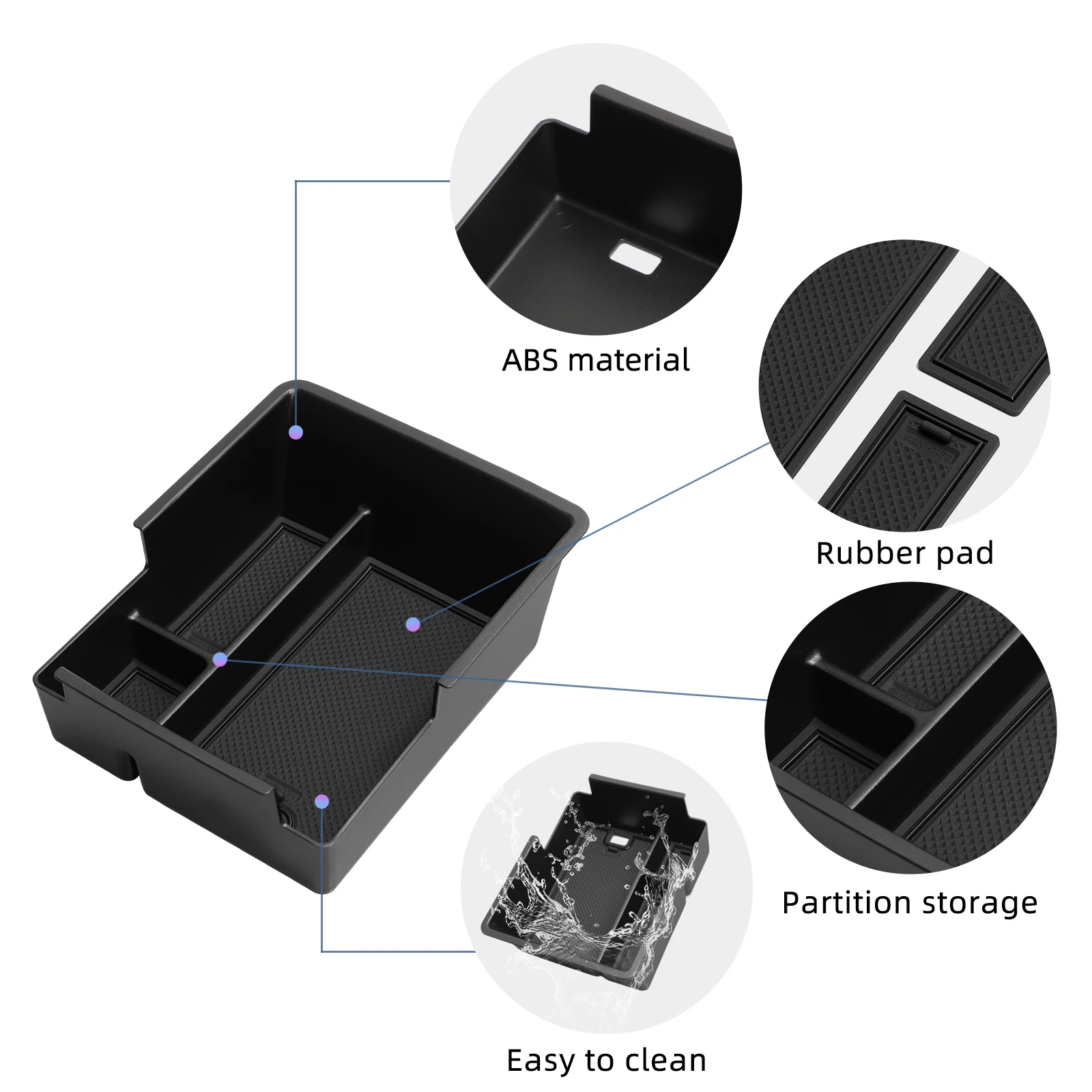 LUCKEASY für Geely EX2 2025 2026 Auto-Aufbewahrungsbox Innenraum-Zubehör Mittelkonsole Armlehnenbox Aufbewahrungsorganizer Ordnungsbox – Detail 4