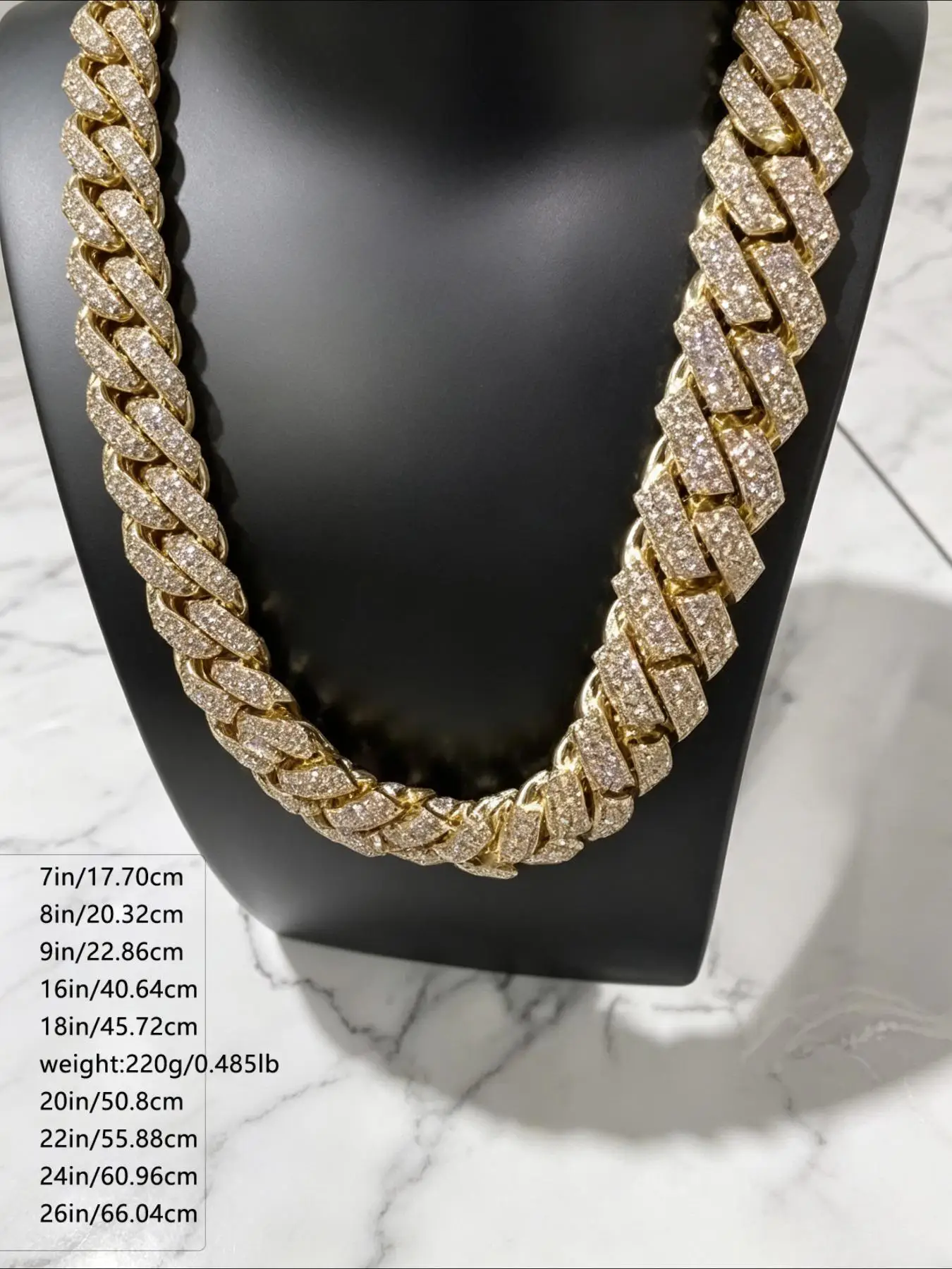 20Mm Hot-selling Four-row Flash Diamond Cuban Necklace,light Luxury Hip-hop Positioning,party Photography Effect Is Outstanding,
