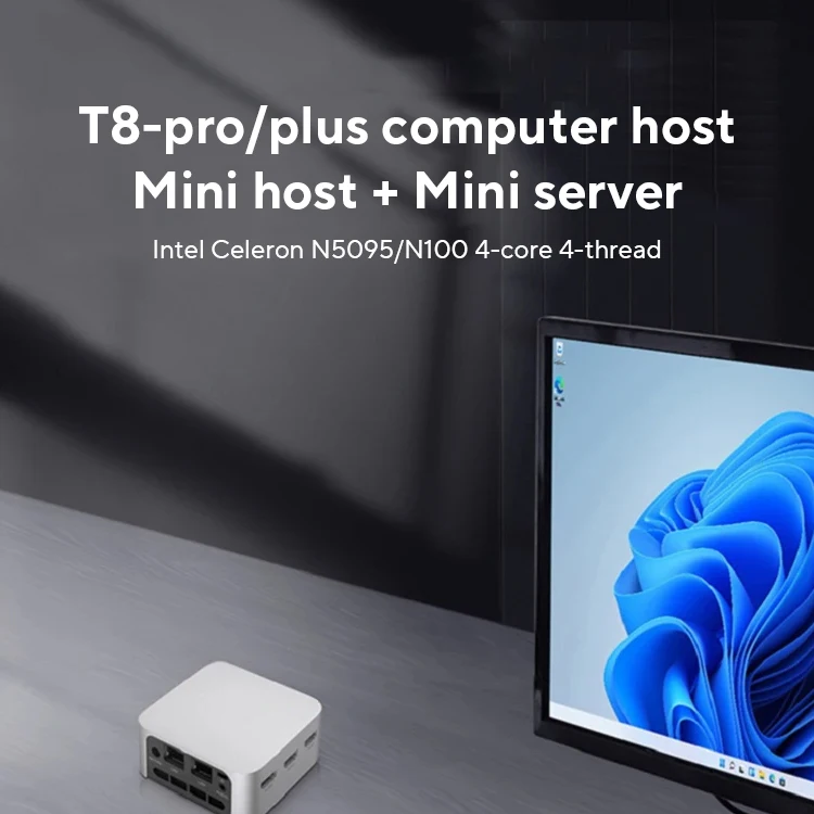 FIREBAT T8 Pro Plus Mini PC Intel Celeron N5095 N100 ordenador de juegos de escritorio 8GB 16GB 256GB 512GB DDR4 DDR5 WIFI5 BT4.2