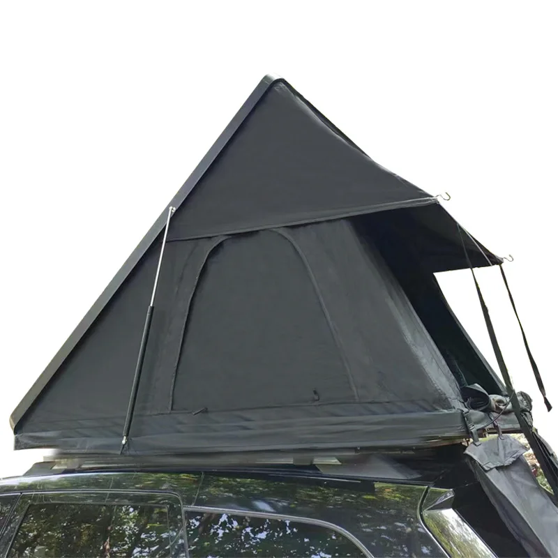 

Outdoor Camping Aluminum 4 Person Top Roof Tent,Triangle Car Rooftop Tent Clamshell Black Gray Hard Shell Roof Top Tentcustom