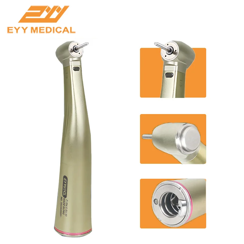 contraangulo Dental 1:5 mini Increasing Speed Handpiece Against Contra Angle LED Optic Fiber Quattro Spray Red Rings