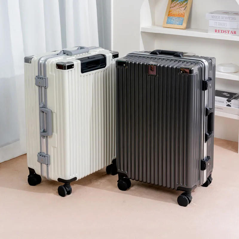 حقيبة عصرية بإطار من الألومنيوم 20/22/24/ 26 في حقيبة تروللي بعجلات بدون سحاب مع عجلات دوارة وأمتعة قفل مجمع #2