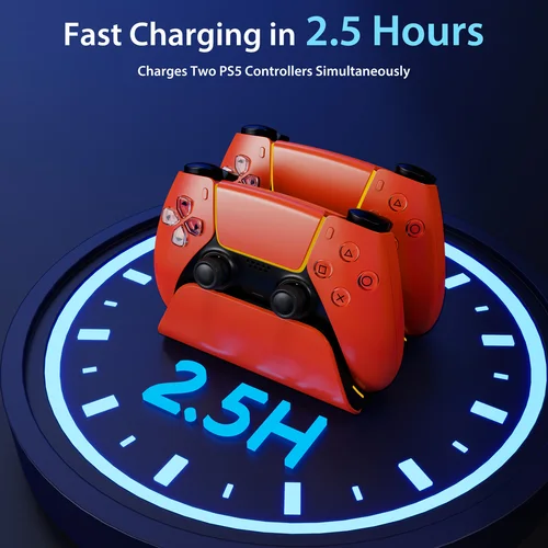 Imagen 2 del producto Base de carga rápida para controladores PS5, estación de carga de mando inalámbrico Dual, accesorios de soporte de carga para PlayStation 5