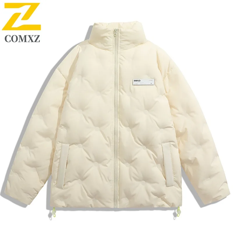 COMXZ Unisex Down Jacket Stand Collar Coat Trend Sport Quilted Winter Thickened Thermal waterproof and windproof windbreaker