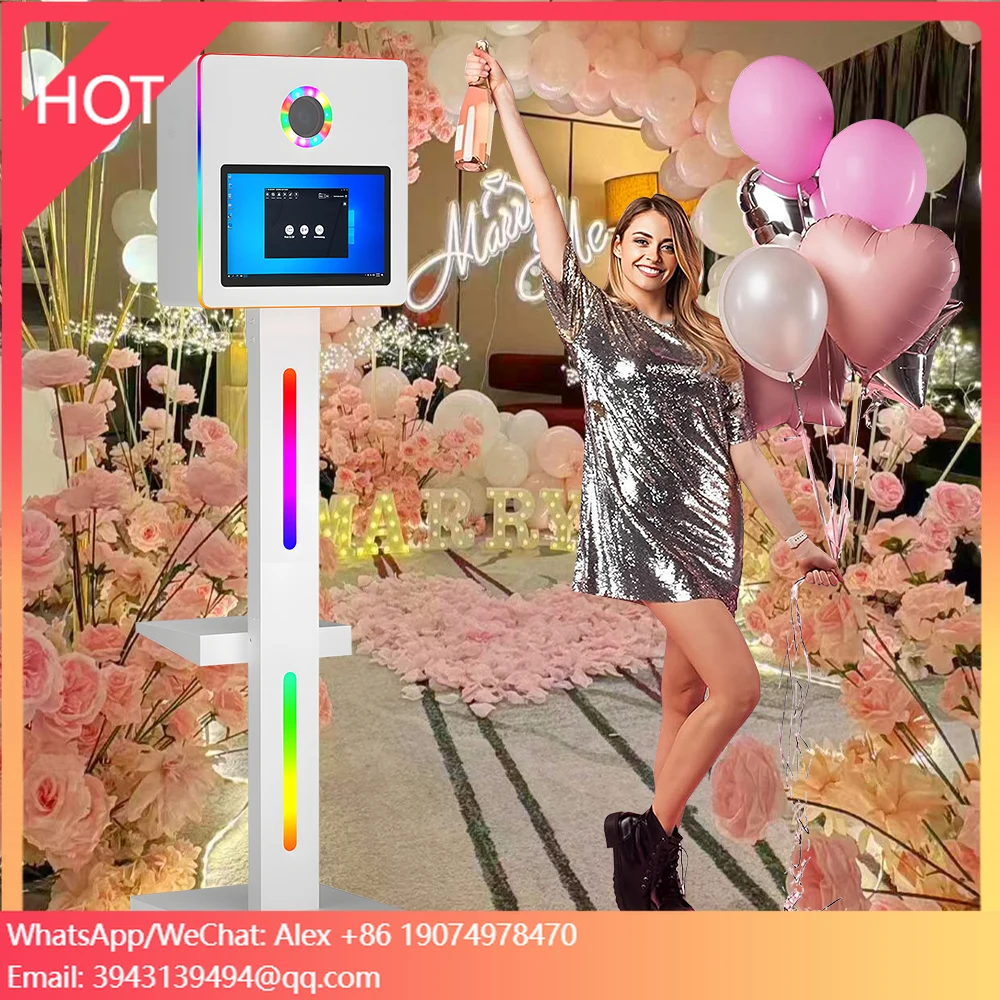 

Portable Compact Square Photo Booth | 15.6" Mirror Touch Screen + DSLR Camera Slot | Easy Setup For Indoor/Outdoor Rental