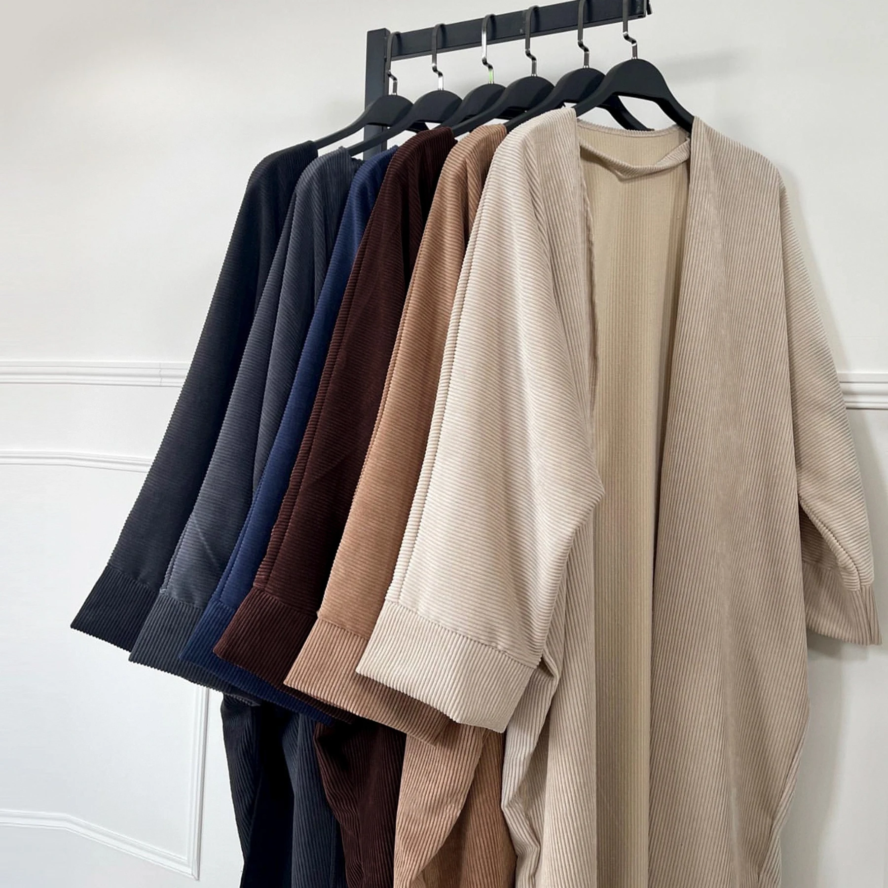 

Горячая распродажа: Элегантное зимне-осеннее скромное пальто-халат для женщин, зимнее ребристое платье для молитвы