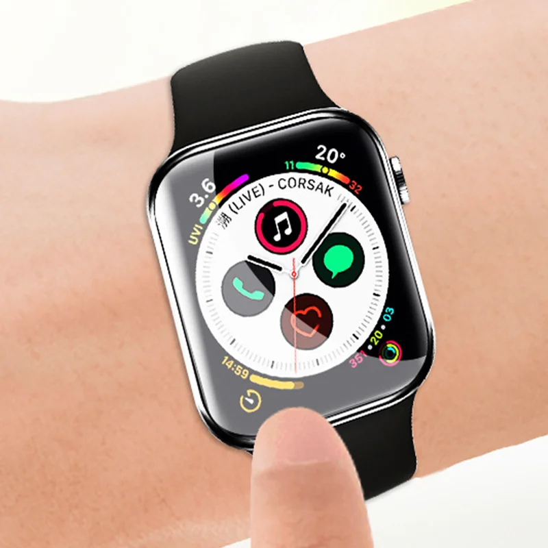 Película protetora transparente para Apple Watch, Screen Protector, Hydrogel Film, iWatch Series, 8, 7, SE, 5, 4, 6, 9, 45mm, 41mm, 44mm, 40 milímetros, 42 milímetros, 38 milímetros